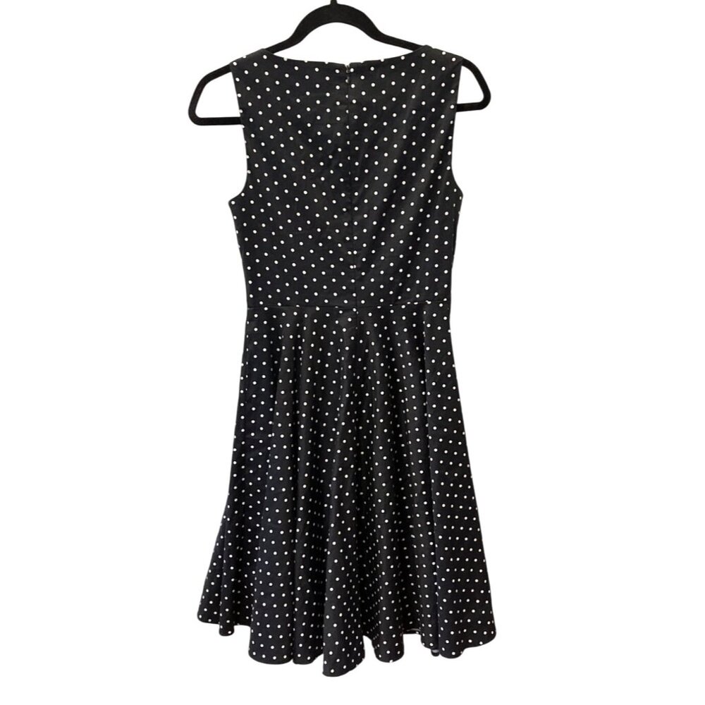 Grace Karin Polka Dot Dress Sleeveless Black White Fit and Flare Pin Up 60s Sz S - Picture 7 of 11